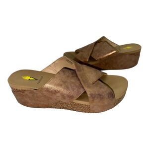 Volatile Firefly‎ Slide Wedge Sandals Women's Shoes Metallic Lightweight Size 10